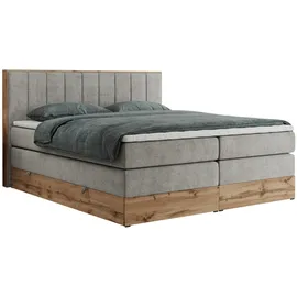 MKS Boxspringbett 160 x 200 cm H3 Hellgrau