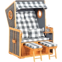 Sunny Smart RUSTIKAL 110 Z Bullauge Polyrattan 2-Sitzer Strandkorb