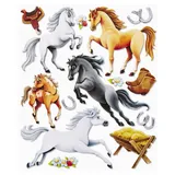 HobbyFun 3D-Sticker Pferde II 30x30cm 14 Teile
