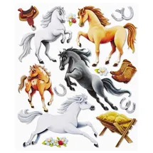 HobbyFun 3D-Sticker Pferde II 30x30cm 14 Teile