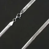 Drachensilber Flache Schlangenkette Silber 4mm Silberkette 925 Silber 50cm - Silber