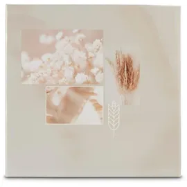 Hama Fotoalbum Einsteckalbum Nature (Memoalbum für 200 Fotos im Format 10x15cm, Fotobuch mit 100 Seiten, mit Beschriftungsfeld, Folientaschen, Platz für Speicherkarte, laminierter Kunstdruck) Beige