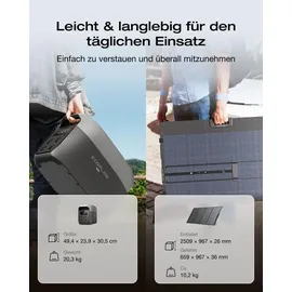 EcoFlow DELTA 3 Max tragbare Powerstation 2,048 kWh mit 400W Solarpanel