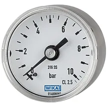 Riegler Manometer Ø40 mm, G 1/8 rückseitig, Messbereich 0 - 10 bar, V4A