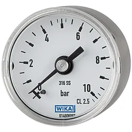 Riegler Manometer Ø40 mm, G 1/8 rückseitig, Messbereich 0 - 10 bar, V4A