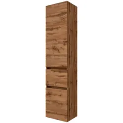 Seitenschrank WELLTIME "Baabe", braun (eichehell), B:40cm H:180cm T:35cm, Holzwerkstoff, Schränke, 40 cm breit, Softclose-Funktion, viel Stauraum