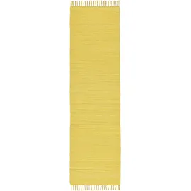 THEKO Happy Cotton Handwebteppich 70 x 250 cm Gelb
