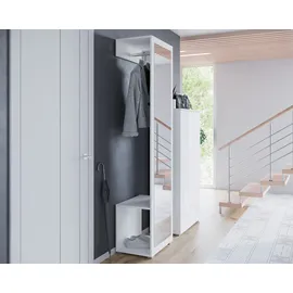 OTTO home Paris Garderobenschrank 190x50x35 Silber/Weiß