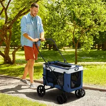 PawHut Hundebuggy Hundetrolley 1-tlg Blau onesize