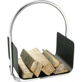 Spetebo Kaminholz Tragekorb Silber 48 x 41 x 30 cm