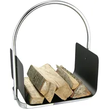 Spetebo Kaminholz Tragekorb Silber 48 x 41 x 30 cm