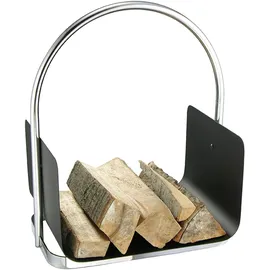 Spetebo Kaminholz Tragekorb Silber 48 x 41 x 30 cm
