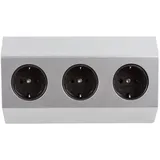 Heitronic Steckdosenleiste 1 m Weiß/Silber 1 St.