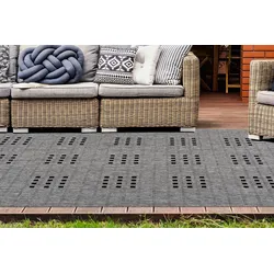 Teppich LALEE "Sunset 606" Gr. 3, silber (silberfarben), B:120cm H:5mm L:170cm, Kunstfaser, Teppiche, In- und Outdoor geeignet, Wohnzimmer