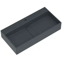 Mai & Mai Waschbecken Aufsatzwaschtisch Mineralguss 1/2 Armaturloch DIN col-6028, In einem Stück gegossen für maximale Stabilität und Langlebigkeit.