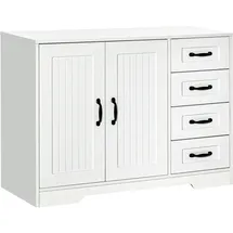 Homcom Beistellschrank 105 x 40 x 76 cm Weiß