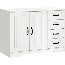 Homcom Beistellschrank 105 x 40 x 76 cm Weiß