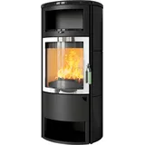 Kaminofen HARK 77 GT FlameKat 7 kW - Ofenkacheln: schwarz-glänzend - Korpus: graphit/verchromt