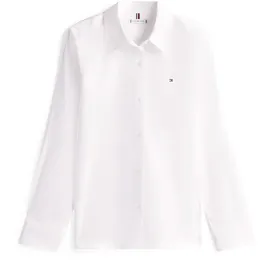 Tommy Hilfiger REGULAR fit Hemdbluse mit Logo-Stitching, Weiss, 46,