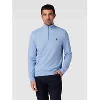Sweatshirt mit Stehkragen und Reißverschluss, Hellblau, L