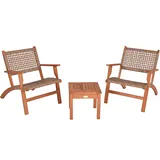 Garden Pleasure Sitzgruppe SONORA, braun Kunststoff, Holz, 3-teilig