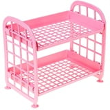 LEDDP Duschablage Zum HäNgen Shower Shelf Doppelschicht Organizer Bad Eckregal KüChe Plastik Aufbewahrung Bad Bunt Regal Badezimmer for Bad Und KüChe pink