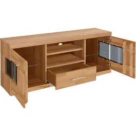OTTO home Ribe Lowboard 140 cm Braun Holzwerkstoff/Glas