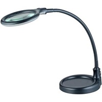 Lumeno Lupenleuchte 6803, Tischklemme + Standfuß, 3 Dioptrien (1,75-fach), LED, Linsen-Ø: 100mm, schwarz