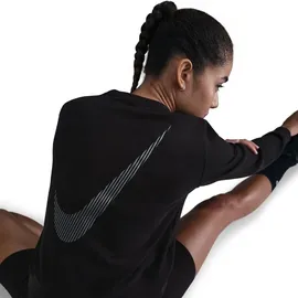 Nike One Dri-FIT Crewneck Sweatshirt Damen 010 black/cool grey/white S