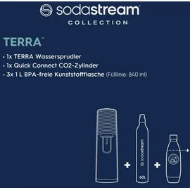 Sodastream Terra black + 3 Flaschen + Zylinder