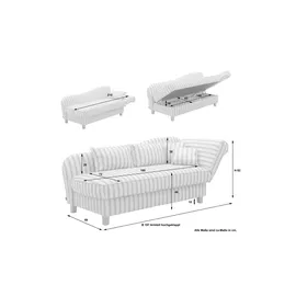 Max Winzer Recamiere Flachgewebe Grau