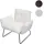 Mendler Lounge-Sessel HWC-K34 Bouclé 87 x 79 x 70 cm Weiß mit Rollen