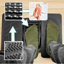 OEM Ergonomische Fußstütze Büro Fußablage Verstellbar Massagefunktion Rutschfest Schwarz 43x32 cm - Schwarz