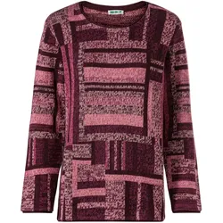 Baumwoll-Pullover, Muster bordeaux, 36/38