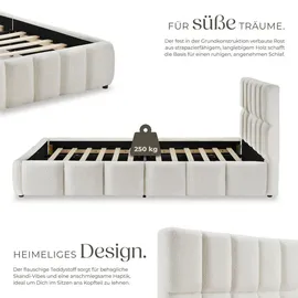 Tectake Shirley 180 x 200 cm Teddy creme