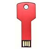 Ellenne Pendrive USB-Schlüsselanhänger mit Metall, 32, 64 GB, 128 GB, externer Speicher, wasserdicht, PC, Laptop Notebook, A002 (64 GB, Rot)