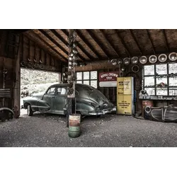 Fototapete PAPERMOON "Altes Auto", bunt, B:4,50m L:2,80m, Vlies, Tapeten