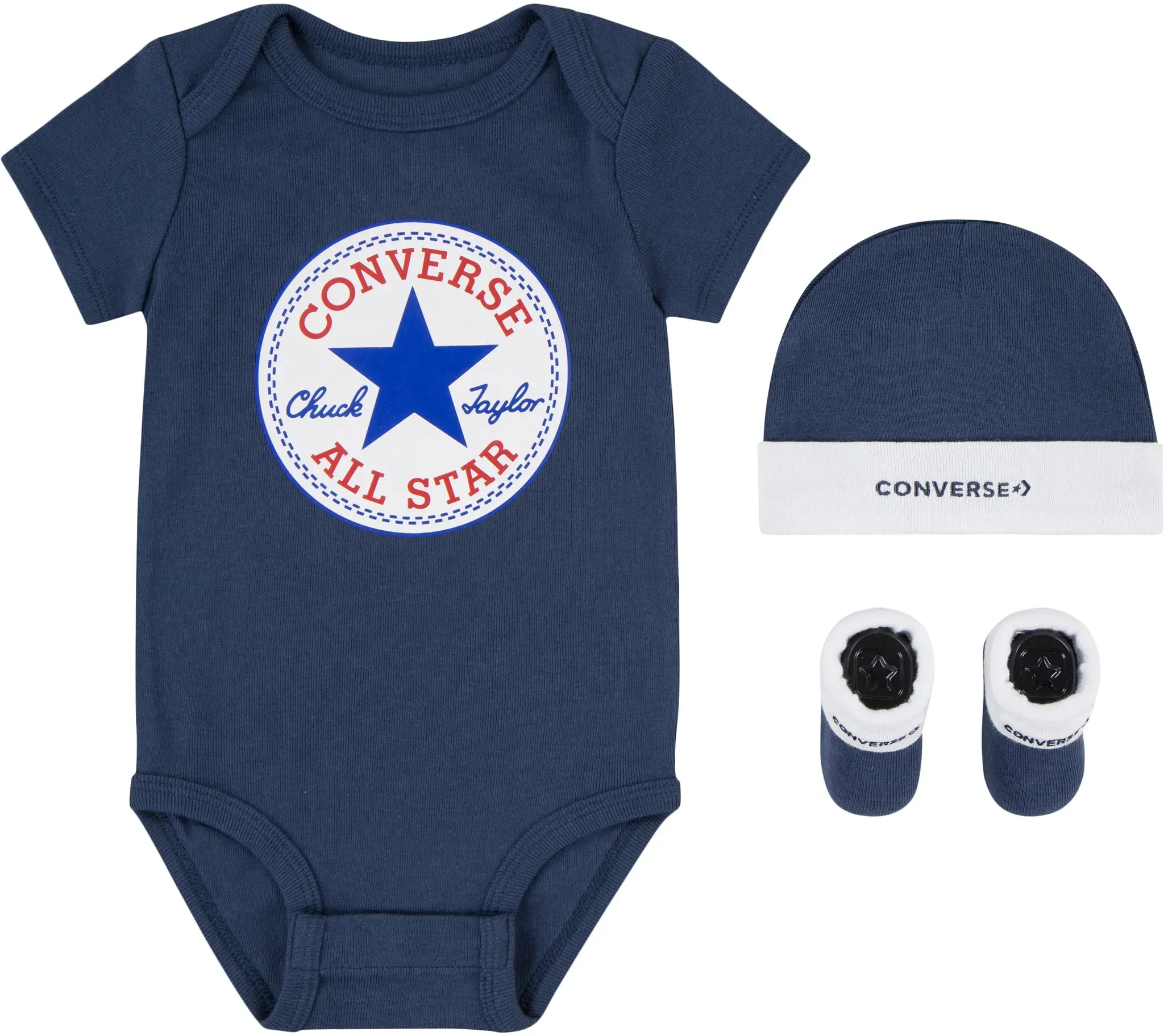 Body CONVERSE "CLASSIC CTP INFANT HAT BODYSUIT BOO" Gr. 68/80 (6/12), U + B Gr, blau (converse nav) Kinder Bodies