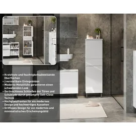 Germania Scantic Midischrank 34 x 120 x 34 cm Weiß