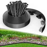Kunststoff-garteneinfassung, 10 M, Mit 30 Pfählen, Flexibel Für Blumenbeeteinfassungen, Rasenkanten, Rasenflächen Und Wege