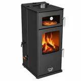 Hybridofen Pellets und Holz Kombiofen Kaminofen mit Backfach 12 kW Holzofen Ofen