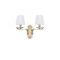 Ideal Lux Kristall-Wandleuchte Pegaso 2-flammig, Messing-Satiniert