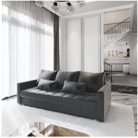 Masseno Sofa SIRO mit Schlaffunktion, Schlafsofa, Couch mit Bettkasten grau