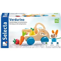 SELECTA 62082 Verdurino, Obst und Gemüsewagen, Nachzieh- und Sortierspielzeug