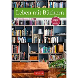 Harenberg Leben mit Büchern Wochenplaner 2026 - 53 Blatt mit Weisheit der Woche auf der Rückseite