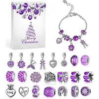 LuxusKollektion MJARTORIA Adventskalender Schmuck Mädchen 2024 Weihnachtskalender Teenager 24 Überraschungen Armband Anhänger Lila