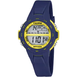 Chronograph CALYPSO WATCHES "Junior Collection", blau (dunkelblau), Armbanduhren, Kinder, Kinderuhr,Damenuhr,Quarzuhr,Armbanduhr,Digitaluhr, bis 10 bar wasserd.