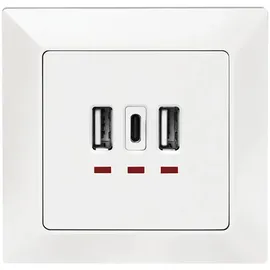 Logilink Unterputz-Dose 2x USB-A 1x USB-C Weiß 1 St.