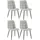 CLP 4er Set Esszimmerstühle Antibes grau