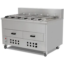 Horizontaler Holzkohle-Hähnchengrill - 5 Spieße